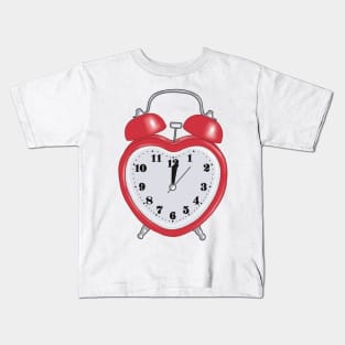 red heart shaped alarm clock aesthetic dollette coquette Kids T-Shirt